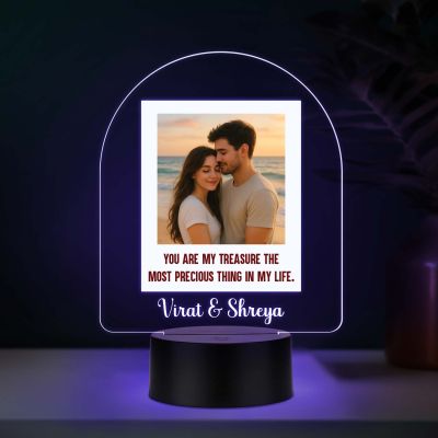 Personalized Couple LED Photo Lamp with Automatic Color Changing Light Anniversary Gift for Couples, Husband, Wife, Wedding, Birthday, Valentine's Day Memorable Gift